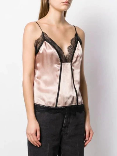 Shop Pinko Two Tone Camisole In Neutrals