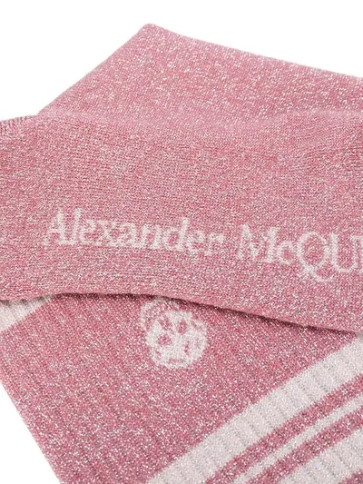 Shop Alexander Mcqueen Skull Knitted Socks In Pink