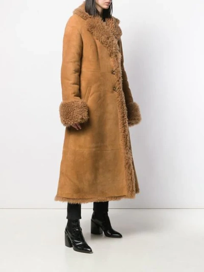 Liska Pippa Flared Hem Coat In Brown