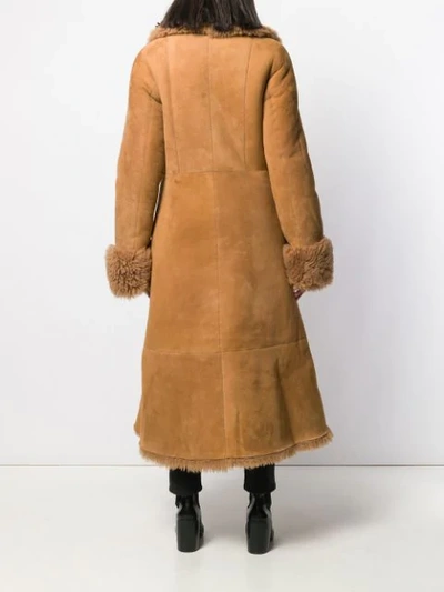 Liska Pippa Flared Hem Coat In Brown