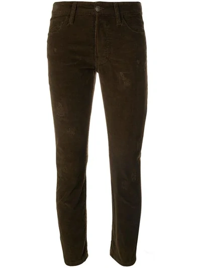 Shop Dsquared2 Distressed Corduroy Trousers In Green