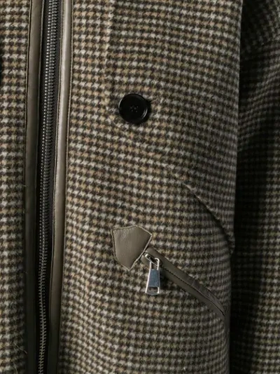 Liska Houndstooth Print Hooded Coat In Neutrals