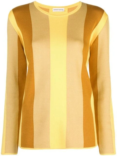 Shop Mansur Gavriel Striped Contrast Sweater In Yellow