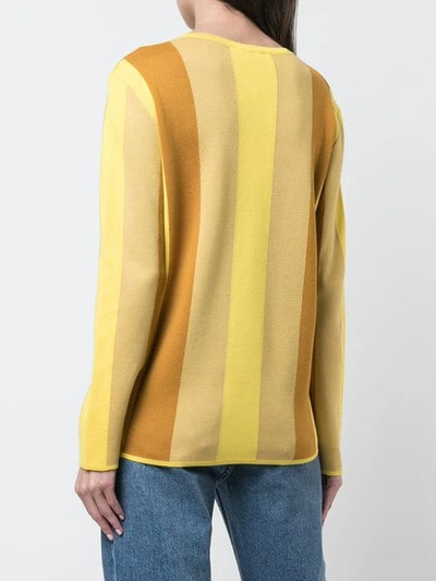 Shop Mansur Gavriel Striped Contrast Sweater In Yellow