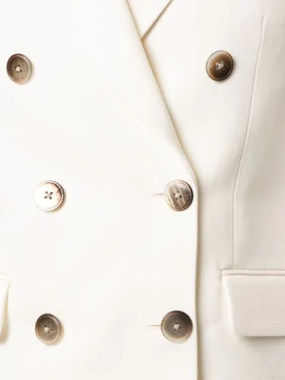 Shop Racil Classic Double-breasted Blazer In White
