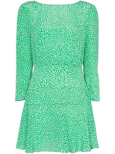 Shop Rixo London Kyla Floral-print Mini Dress In Green