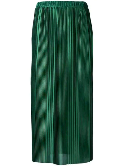 Shop Givenchy Pleated Maxi Skirt In Green