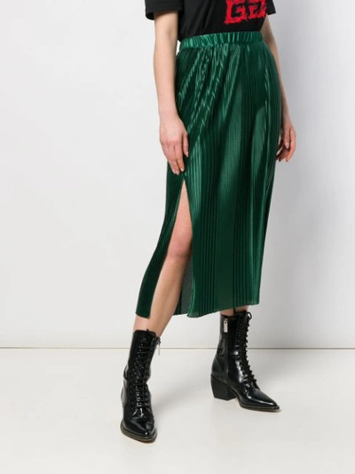 Shop Givenchy Pleated Maxi Skirt In Green