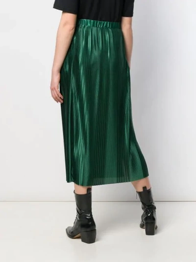 Shop Givenchy Pleated Maxi Skirt In Green
