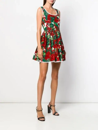 Shop Dolce & Gabbana Floral Mini Dress - Red