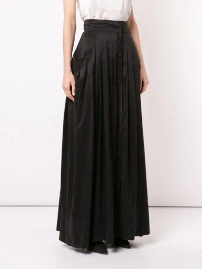 Shop Aje Pleated Full Skirt In Black