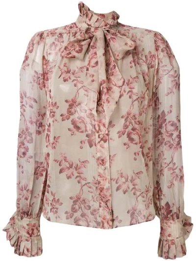 Shop Zimmermann Floral Long In Neutrals