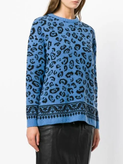 Shop Altuzarra Leopard Knitted Sweater - Blue