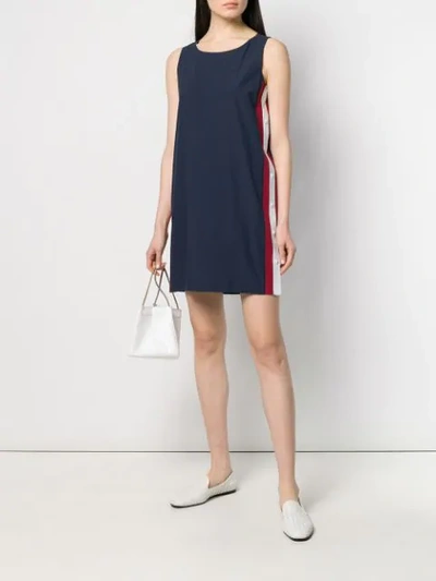 Shop Antonelli Stripe Detailed Dress In Blue