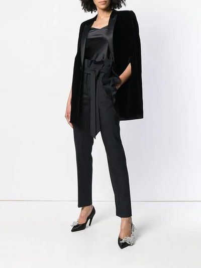 Shop Saint Laurent Blazer Style Cape In Black
