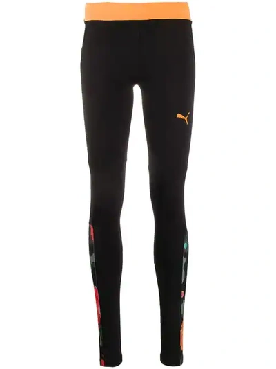 Puma X Sue Tsai Floral-panel Leggings In Black