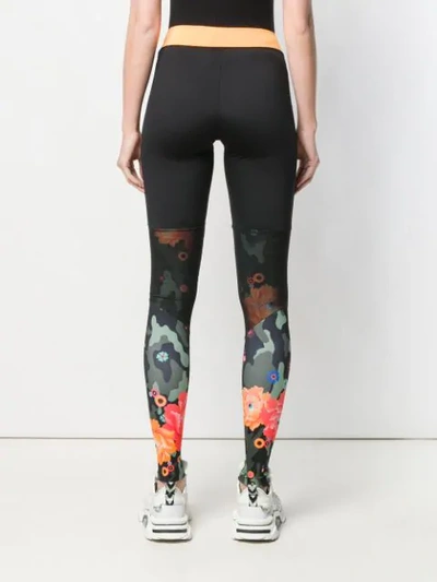 Puma X Sue Tsai Floral-panel Leggings In Black