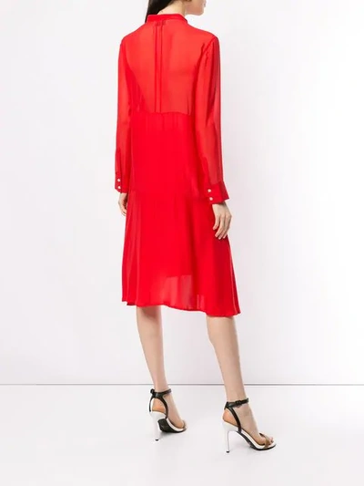 Shop Osman Plain Shirt Dress In Red