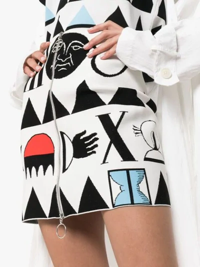 Shop Rudi Gernreich Symbol Graphic Jacquard Mini Skirt In Black