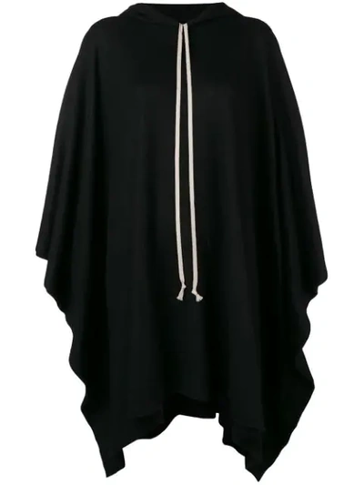 Shop Rick Owens Knitted Hooded Coat In Black