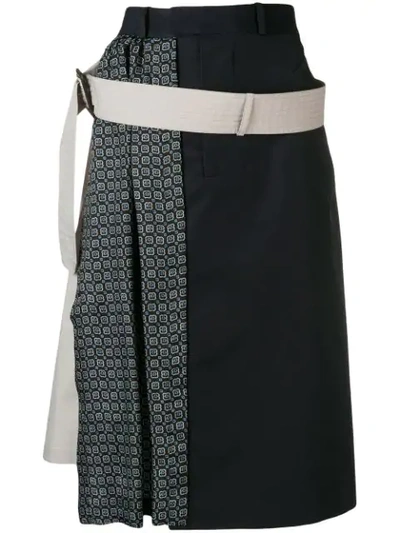 Shop Maison Margiela Patterned A-line Skirt In Blue