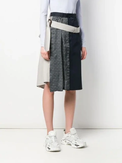 Shop Maison Margiela Patterned A-line Skirt In Blue