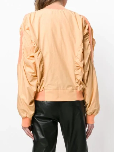 Shop Aalto Ruched Bomber Jacket In Yellow