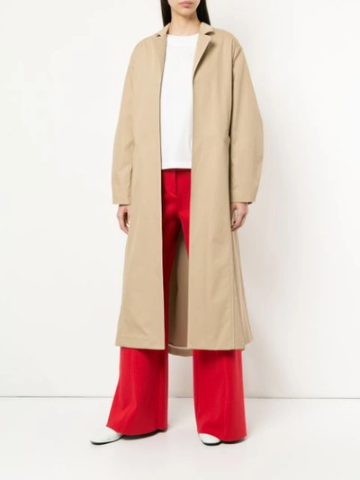 Shop Assel Oversized Trench Coat - Brown