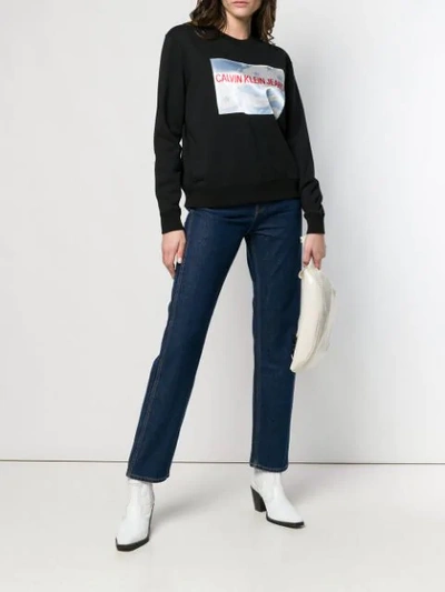 Shop Calvin Klein Jeans Est.1978 Logo Motif Sweatshirt In Black