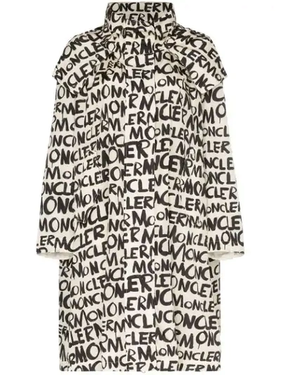 Shop Moncler Amsterdam Hooded Graffiti Jacket In Blue