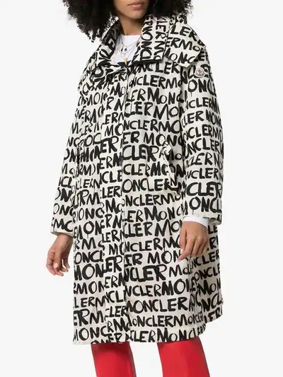 MONCLER AMSTERDAM HOODED GRAFFITI JACKET - 蓝色