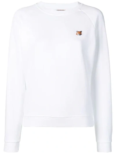Shop Maison Kitsuné Fox Head Patch Sweatshirt In White