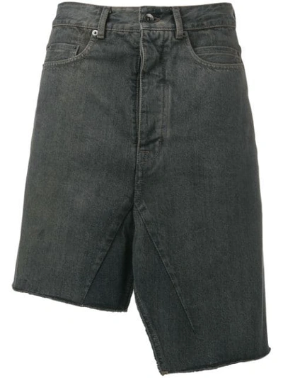 Shop Rick Owens Drkshdw Asymmetric Denim Skirt In Blue