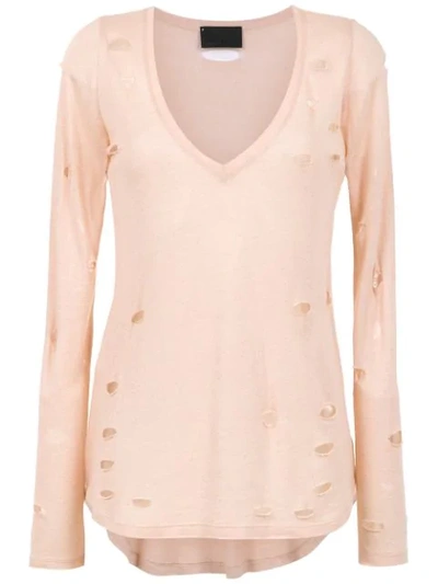 Shop Andrea Bogosian Long Sleeved Top In Pink