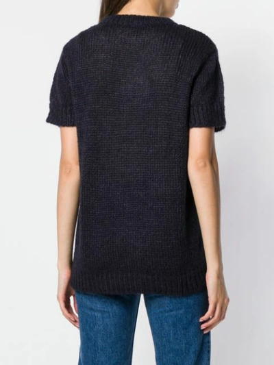 Shop Apc A.p.c. Short Sleeve Sweater - Blue