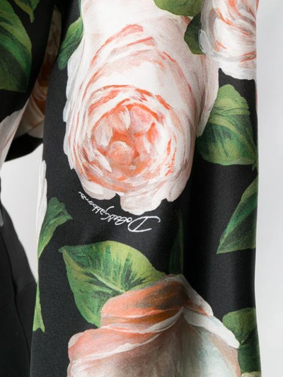 Shop Dolce & Gabbana Rose Print Blouse In Black