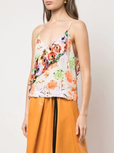 Shop Alice And Olivia Lavonia Asymmetric Draped Top In Orange