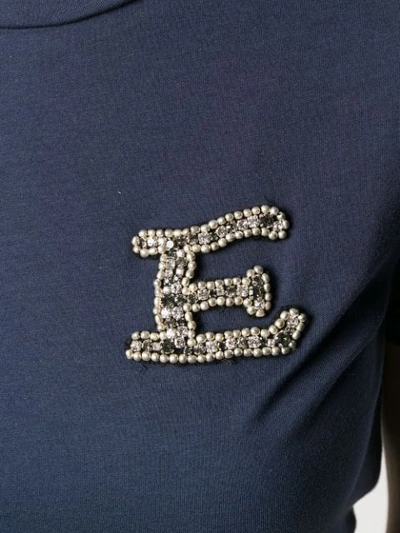 Shop Ermanno Ermanno 'e' Embroidered T In Blue