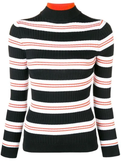 Shop Courrèges Striped Fitted Sweater - Blue