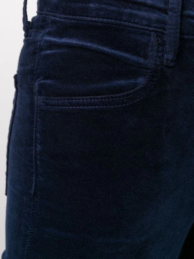 Shop J Brand Velvet Skinny Trousers In Blue