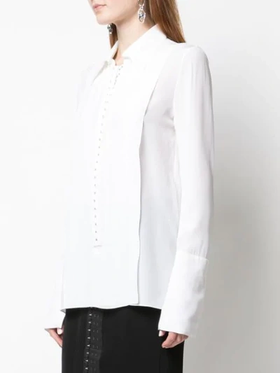 Shop Mugler Exaggerated Cuff Shirt In White