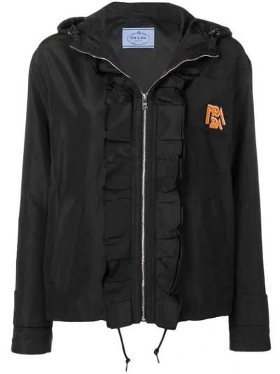 Shop Prada Technical Hooded Jacket In Black