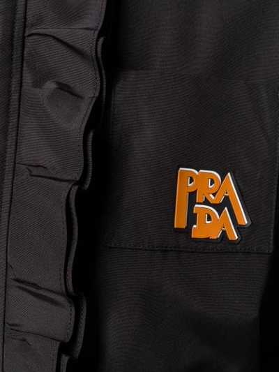 Shop Prada Technical Hooded Jacket In Black