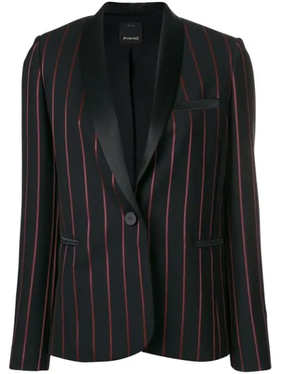 Shop Pinko Striped Tuxedo Blazer In Black
