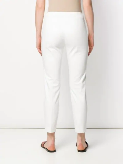 Shop Les Copains Cropped Skinny Trousers In White