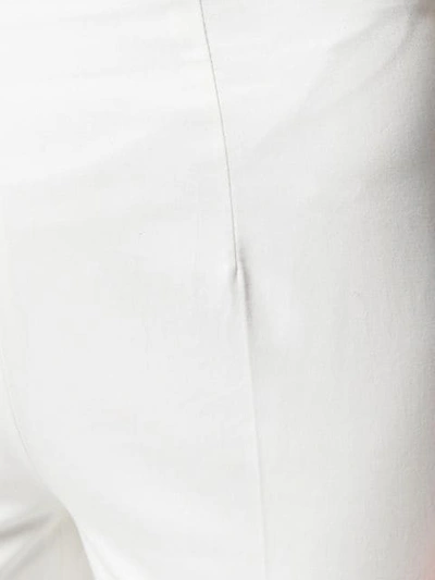 Shop Les Copains Cropped Skinny Trousers In White