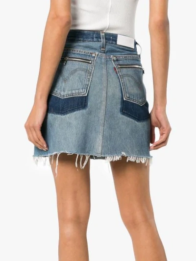 Shop Re/done Zipped Mini Skirt In Blue