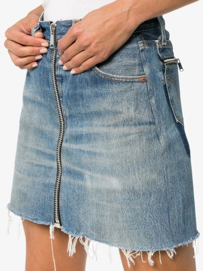 Shop Re/done Zipped Mini Skirt In Blue