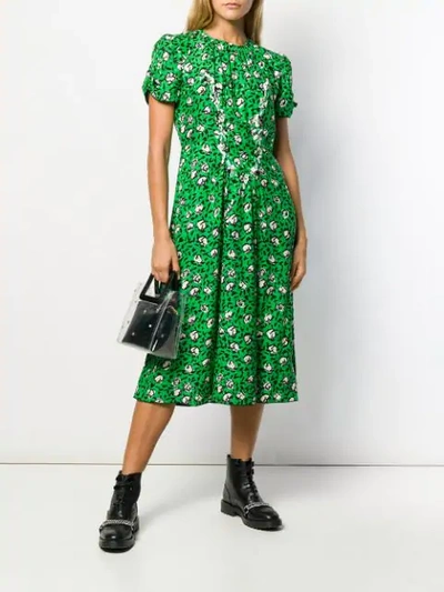 Marc Jacobs The Sofia Loves The 40s Silk Midi Dress In Green