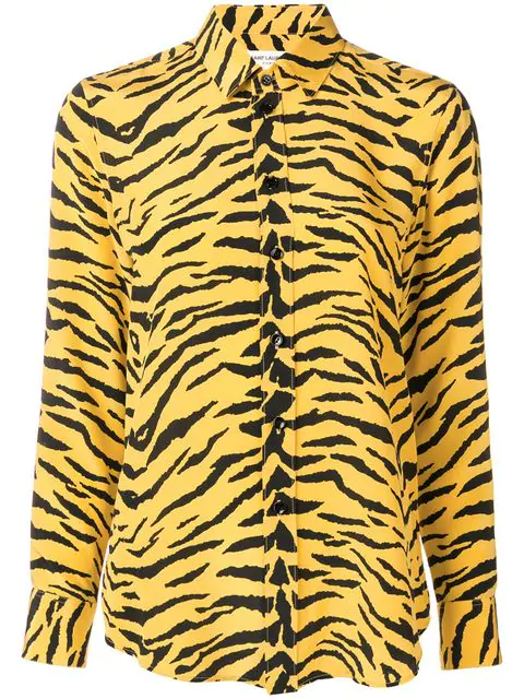 yellow zebra print top